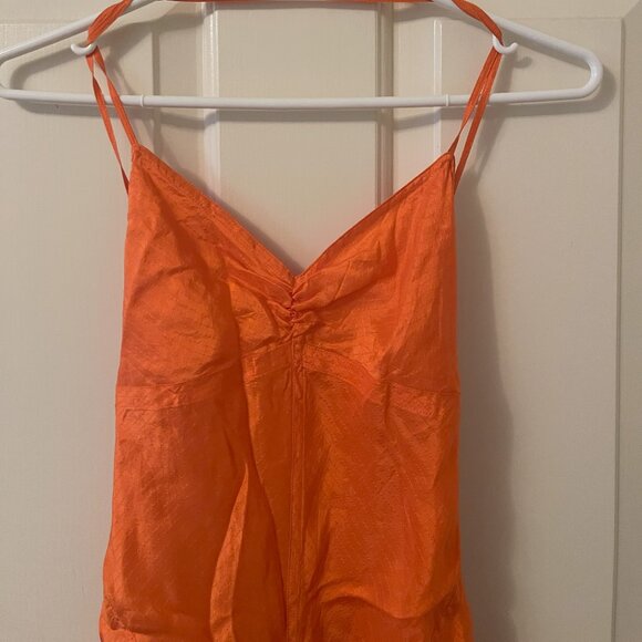 Ralph Lauren Black Label Orange 100% Silk Slip Dress - Picture 3 of 7